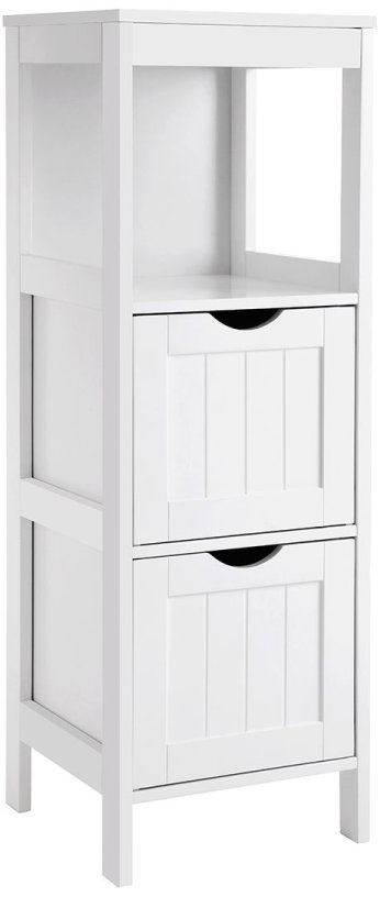VASAGLE koupelnový regál s úložnými boxy, bílý, 3 patra