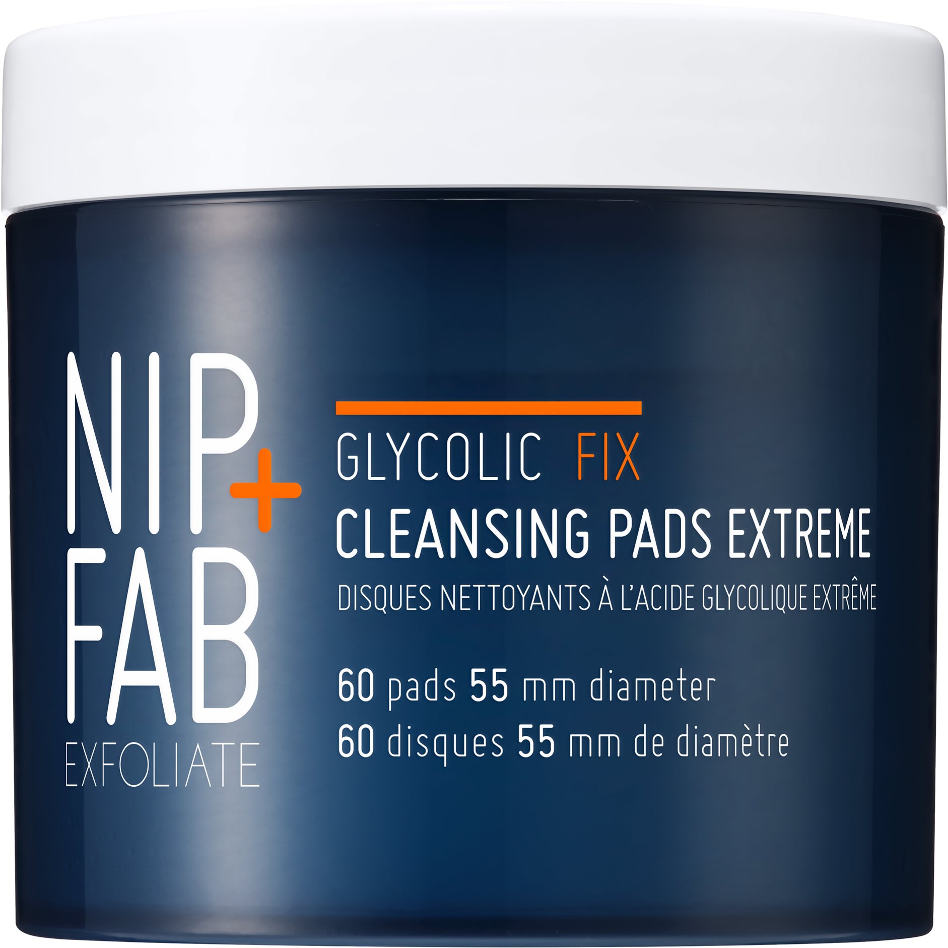 NIP+FAB Glycolic fix extreme, noční čístící pleťové tamponky 60 ks