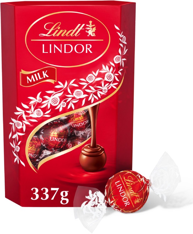 Lindt Bonboniéra LINDOR maxibalení pralinek Mléčná čokoláda 337g