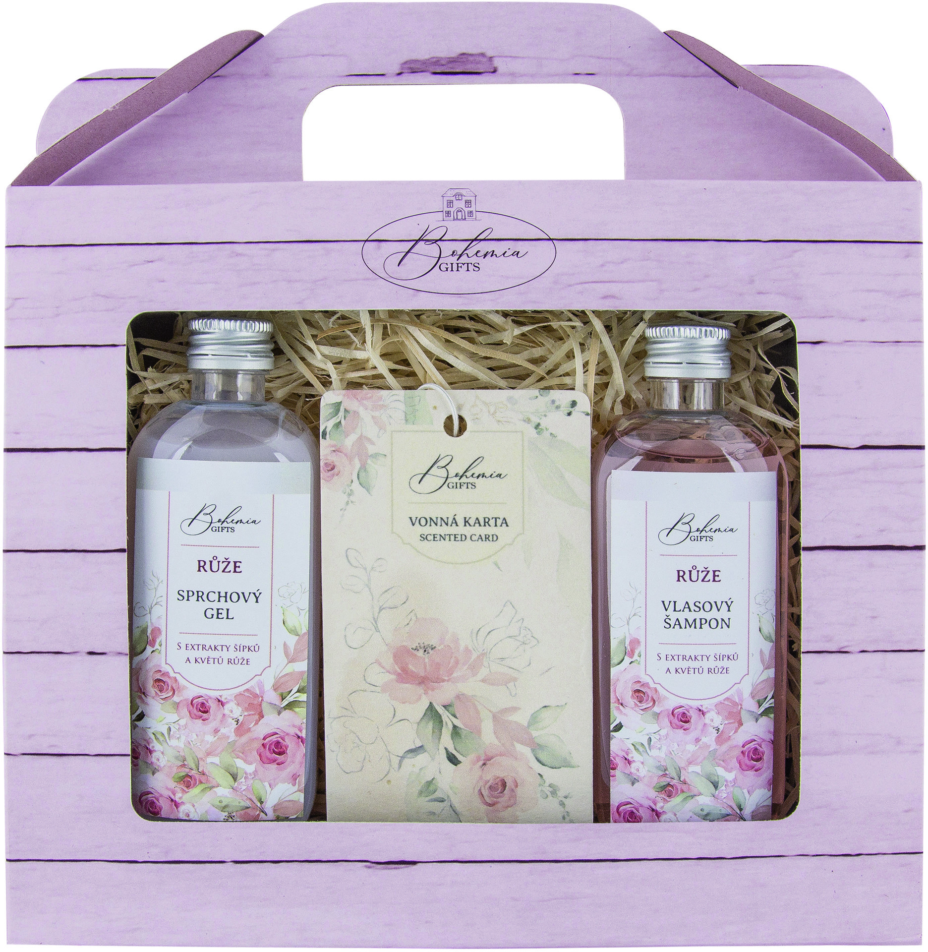 BOHEMIA GIFTS Sada s extrakty z šípků a květů růže 200 ml