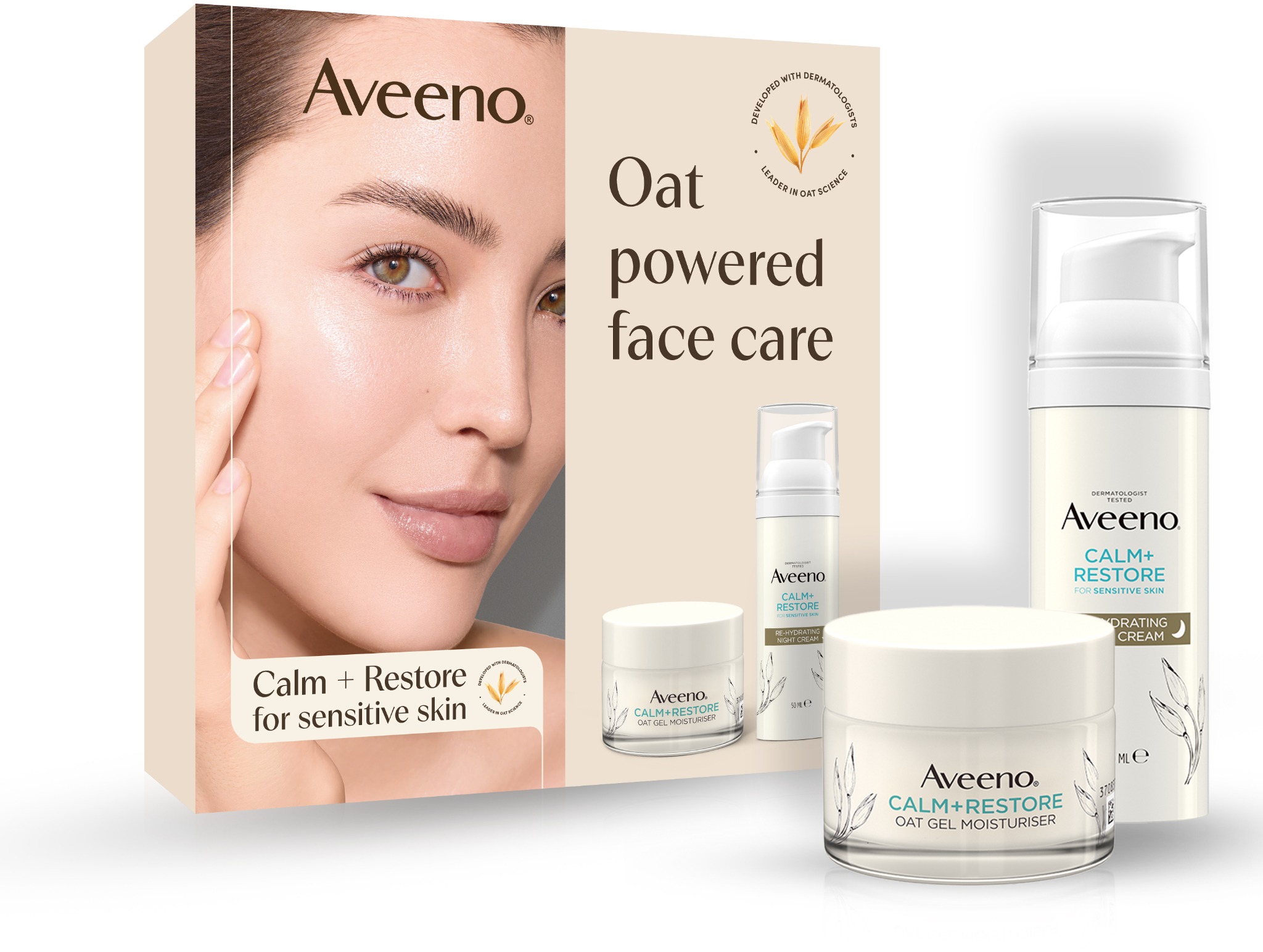 AVEENO Calm+Restore Pleťová péče pro suchou a citlivou pokožku 100 ml