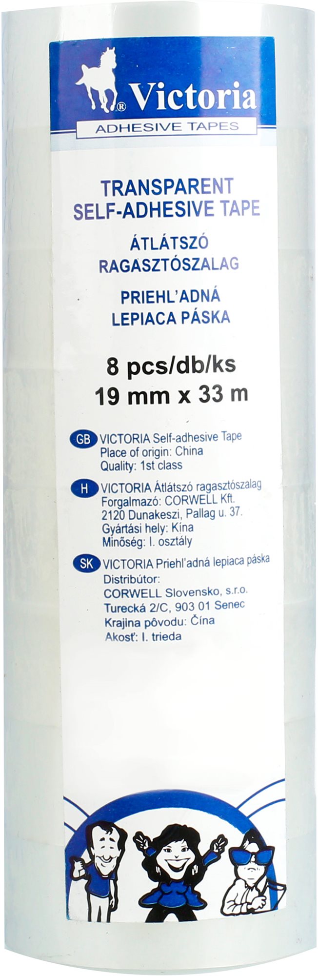 Transparentní lepicí pásky VICTORIA 19 mm x 33 m