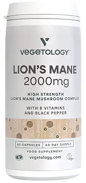 Vegetology Vegan Lion's Mane (Korálovec ježatý) 2000 mg + B-Komplex, kapsle 60 ks