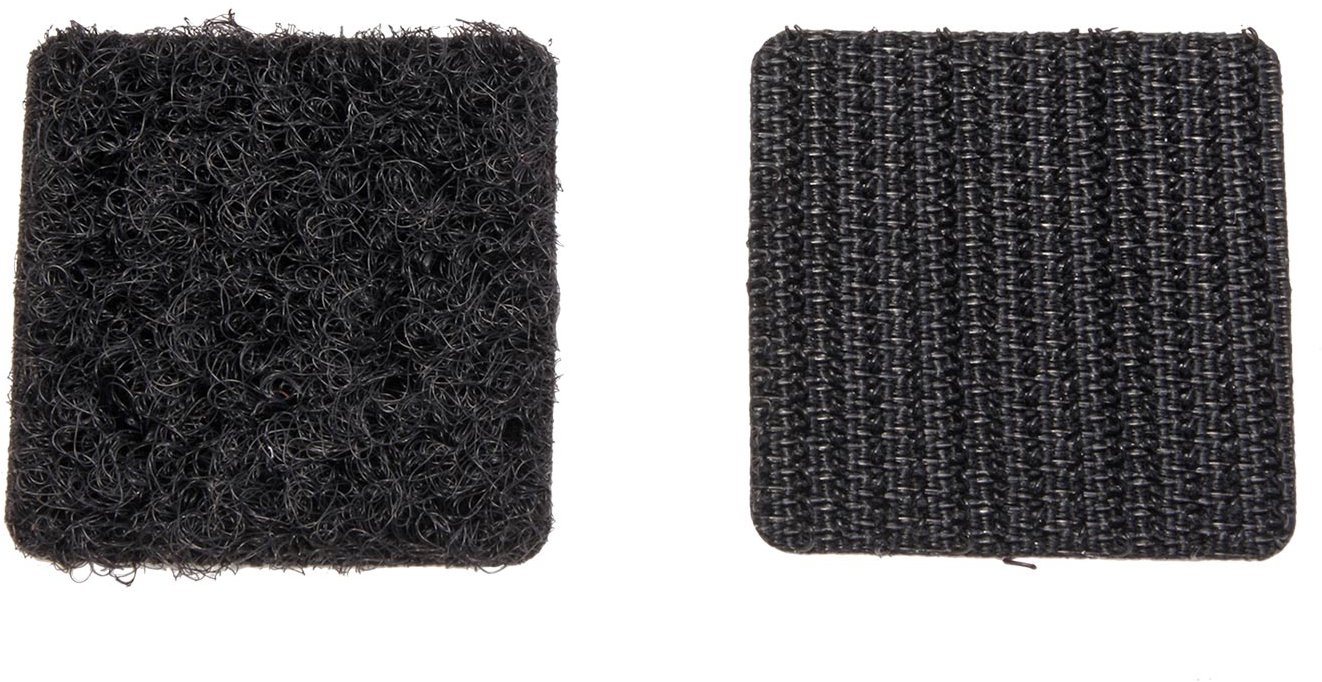 Černé čtvercové nalepovací příchytky VELCRO 25 mm, balení 24 ks