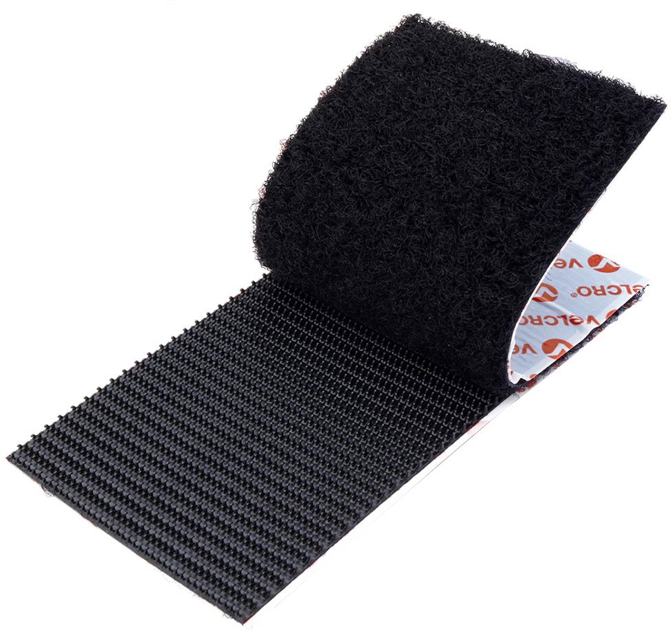 VELCRO nalepovací příchytky obdélníkové 50 mm × 100 mm, 2 ks, černé