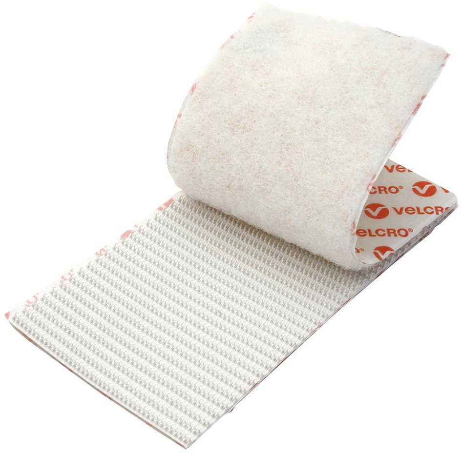 VELCRO Nalepovací příchytky obdélníkové 50 mm × 100 mm, 2 ks, bílé