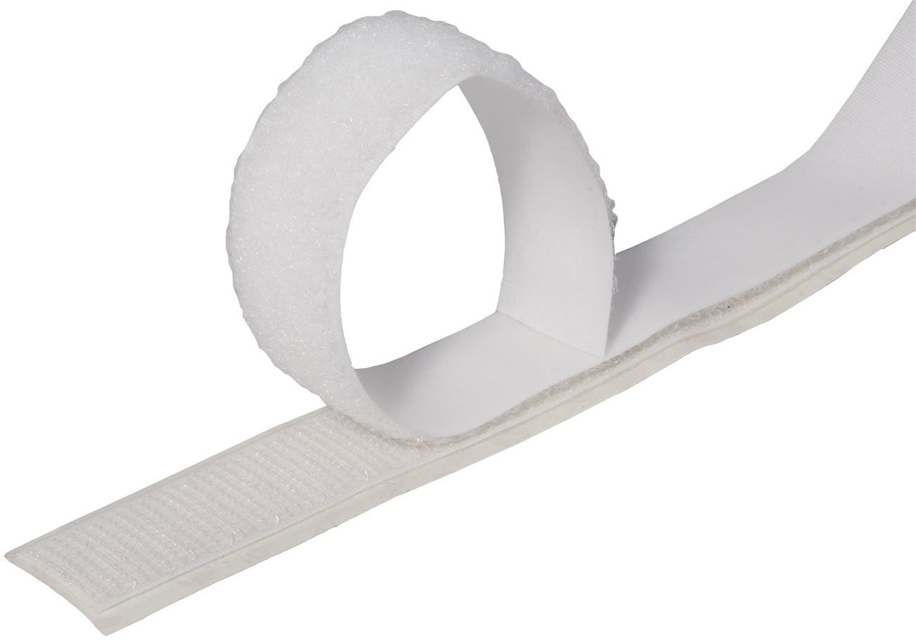 VELCRO Páska se suchým zipem, nalepovací / našívací, 20 mm × 10 m, bílá