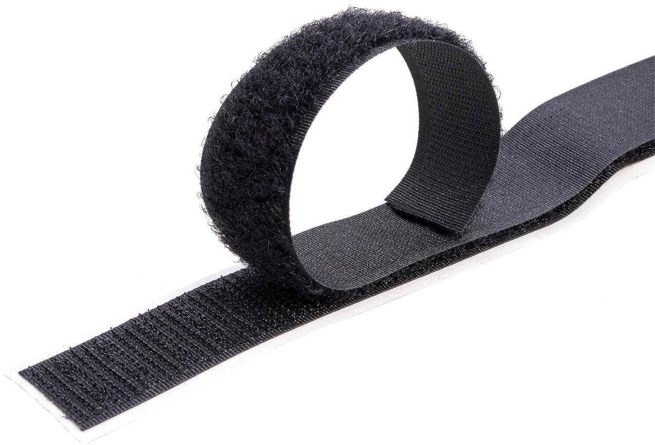 VELCRO Páska se suchým zipem, nalepovací / našívací, 20 mm × 10 m, černá