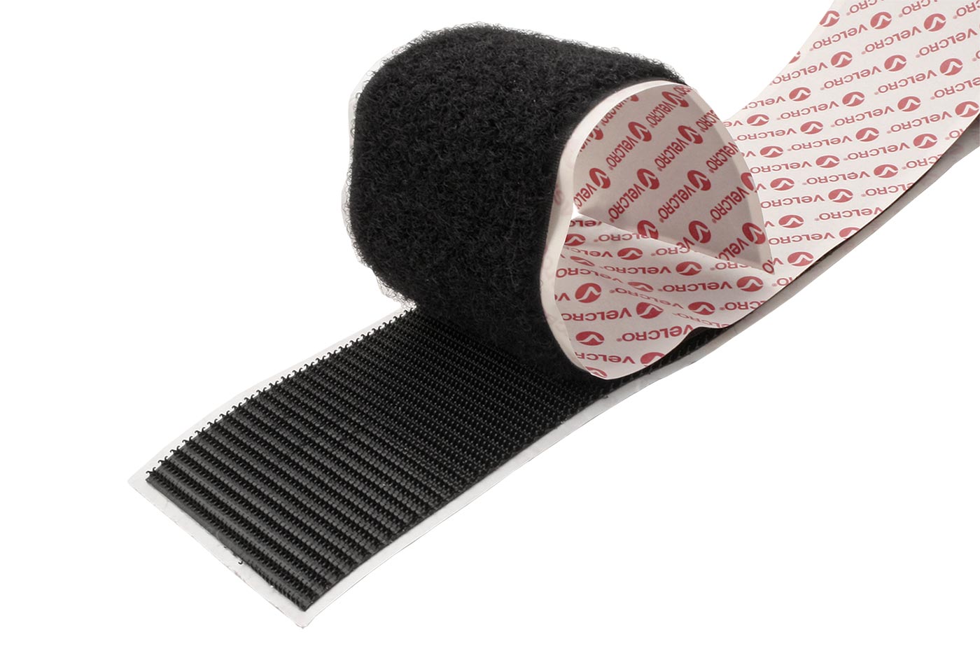VELCRO Páska se suchým zipem, velmi pevná, nalepovací, 50 mm × 25 m, černá