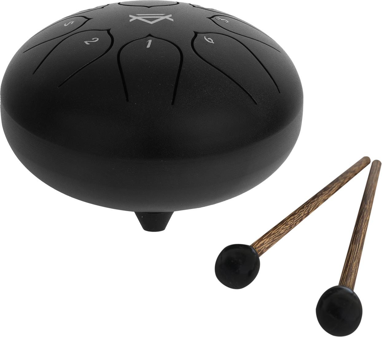 Veles-X Tongue Drum Steel 6 inch 8 Notes Jet Black