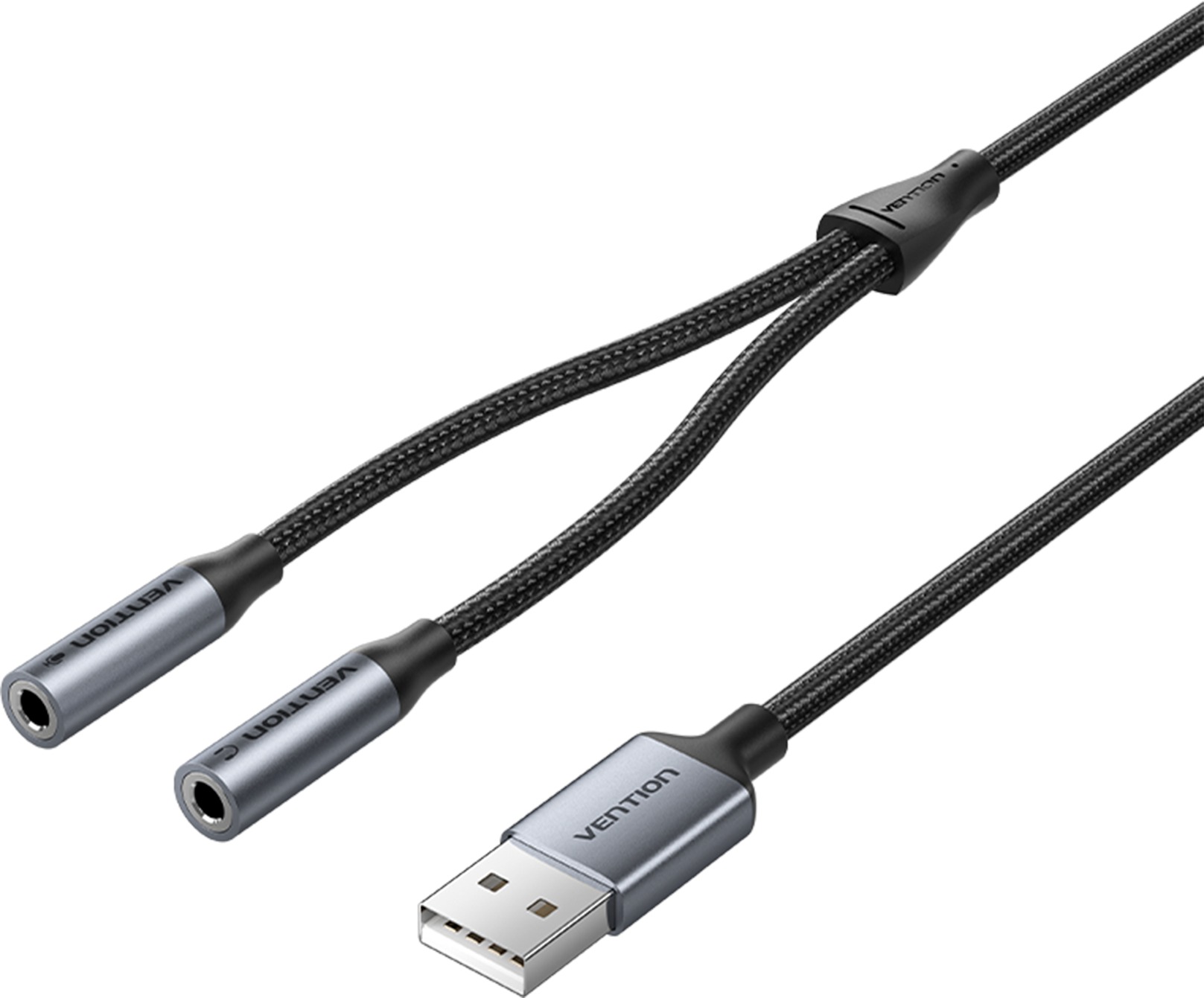 Vention 2-Port USB External Sound Card 0.25M Gray