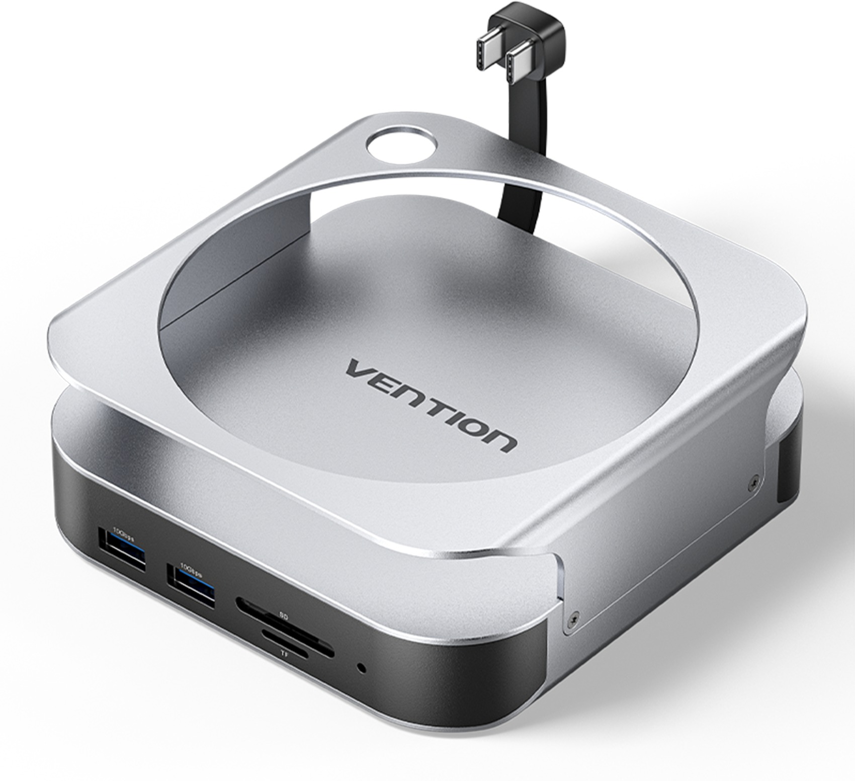 Vention USB-C*2 to DP/USB 3.2 Gen 2 Type-A*4/USB 3.2 Gen 2 Type-C/SD/TF/M.2 (NVMe)/3.5mm TRRS Mac mi