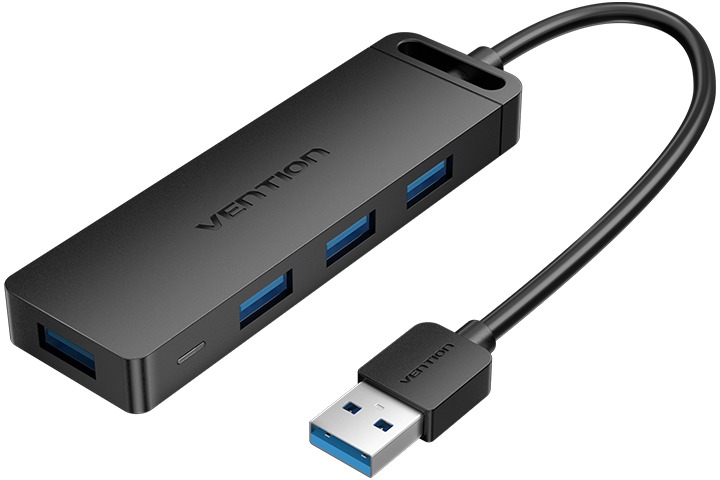 Vention 4-Port USB 3.0 Hub with Power Supply 1M Black