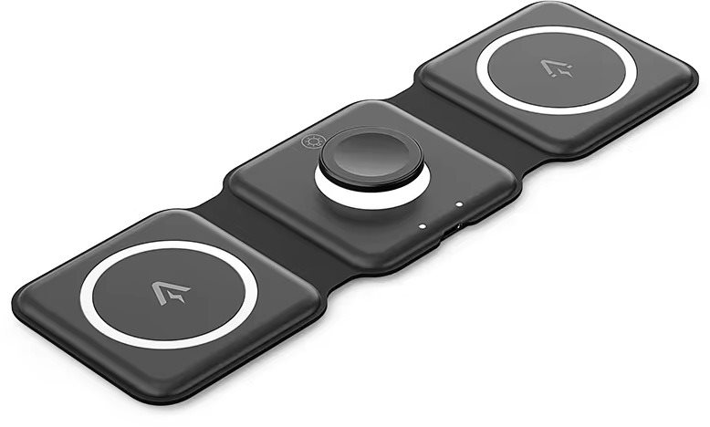 Vention 3in1 Portable Wireless Folding MagCharger, Black