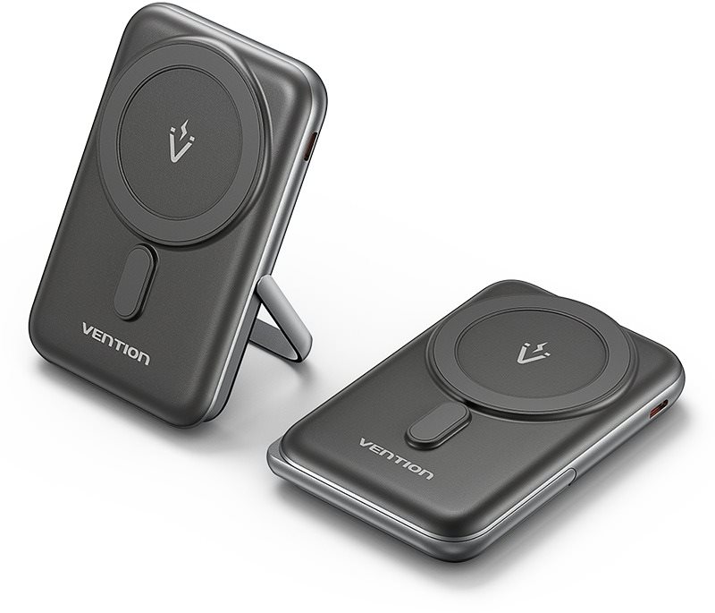 Vention 10000mAh Magnetic Wireless Power Bank (USB-C + Wireless) 20W Black