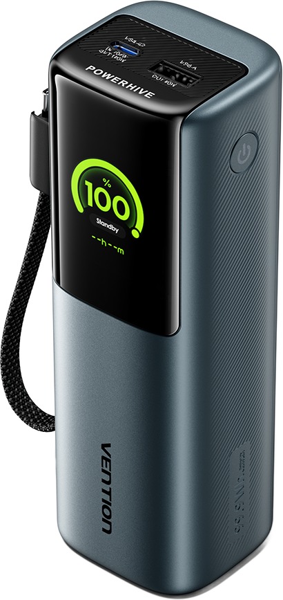 Vention 27000mAh Power Bank (USB-C + USB-C/USB-C/USB-A) 200W Gray LED Display Type