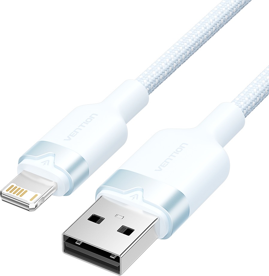 Vention USB 2.0 Type-A Male to Lightning Male 2.4A Cable 1M Blue Aluminum Alloy Type