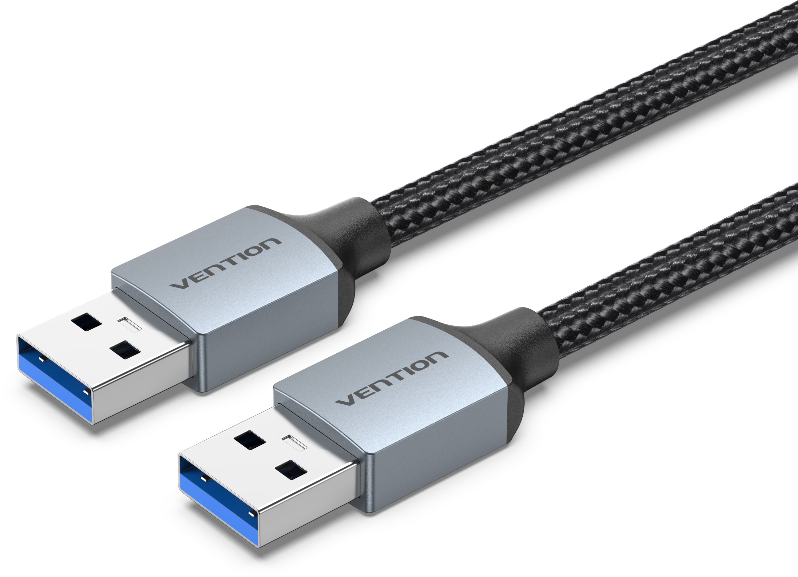 Vention Cotton Braided USB 3.0 A Male to A Male Cable 3M Gray Aluminum Alloy Type