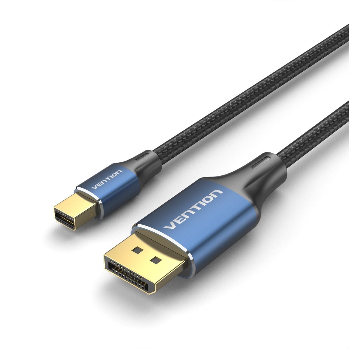 Vention Cotton Braided Mini DP Male to DP Male 8K HD Cable 1.5m Blue Aluminum Alloy Type