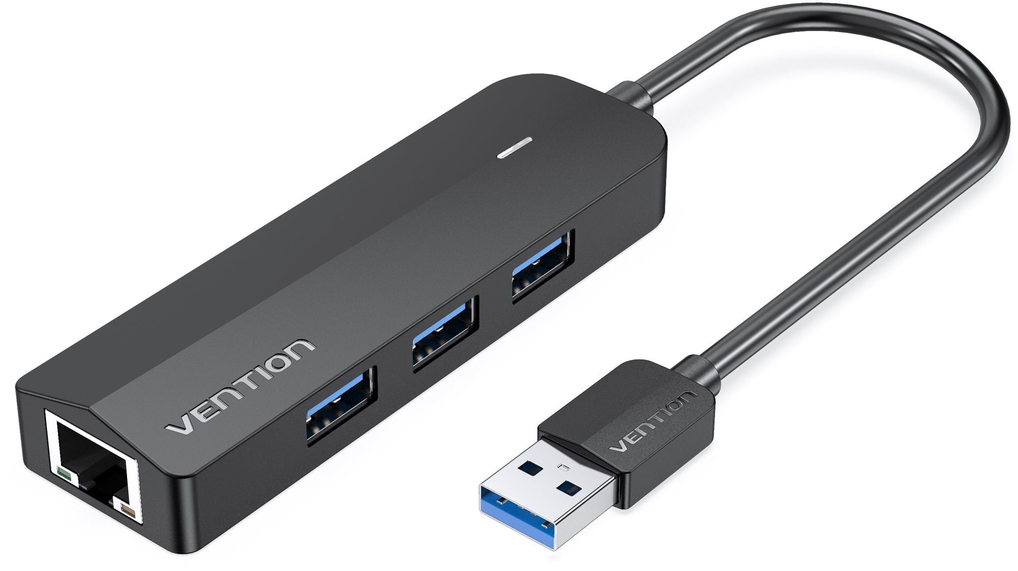 Vention 4-in1 USB 3.0 to 3x USB 3.0 / Gigabit Ethernet Adapter 0.15M Black
