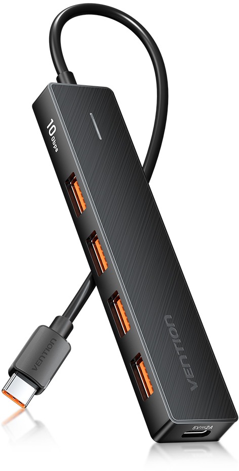 Vention 5-in-1 USB-C to USB-C / 4x USB 3.2 Gen 2 10G Hub 0.15M Black
