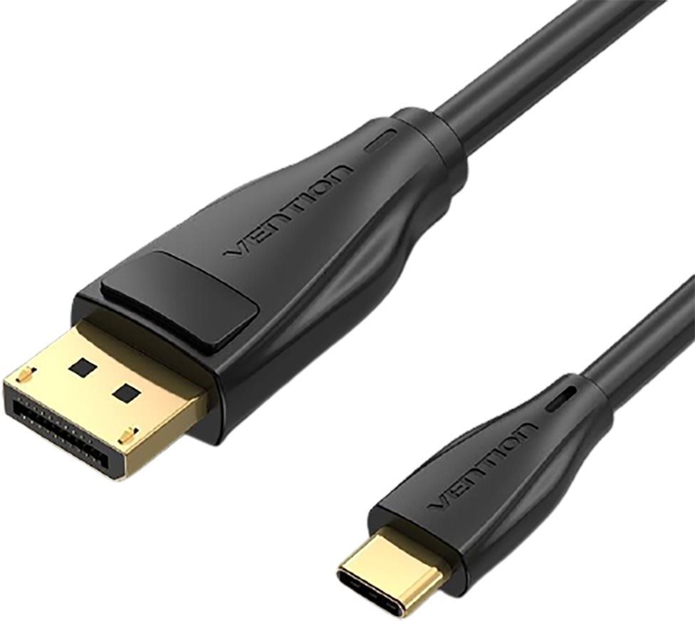 Vention USB-C to DP 1.2 (Display Port) Cable 2M Black - Nejnovější a nejlepší produkt na trhu pro vysokorychlostní připojení k monitoru nebo jinému zobrazovacímu zařízení.
