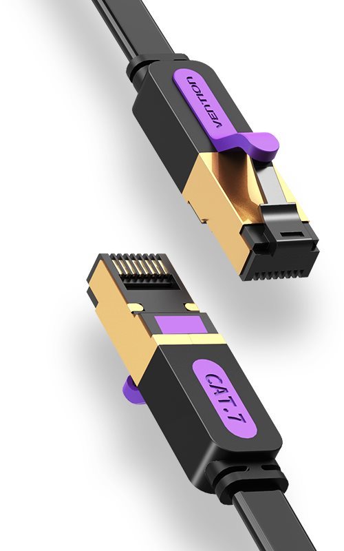 Flat Cat.7 Patch Cable 15m Black