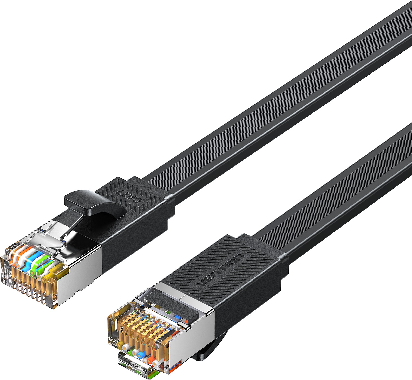 Vention Flat Cat.7 Ethernet Patch Cable 8M Black