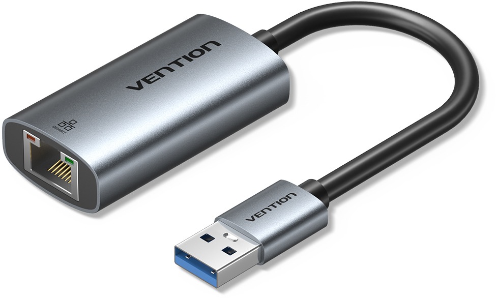 Vention USB-A to Gigabit Ethernet Adapter 0.15M Gray Aluminum Alloy Type