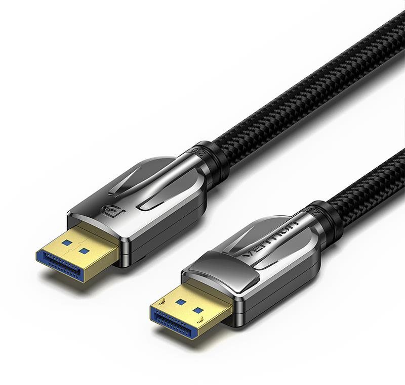 Vention Cotton Braided DP 2.0 10K Ultra Cable 5m Black Zinc Alloy Type