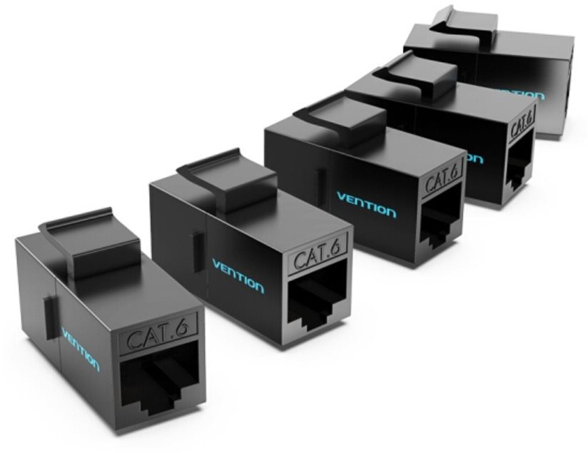 Vention Cat.6 UTP Keystone Jack Coupler 5 Pack Black