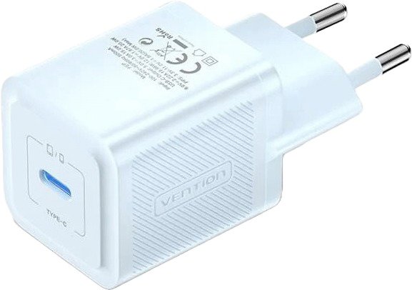 Vention 1-Port USB-C GaN Charger (20W) EU-Plug Blue