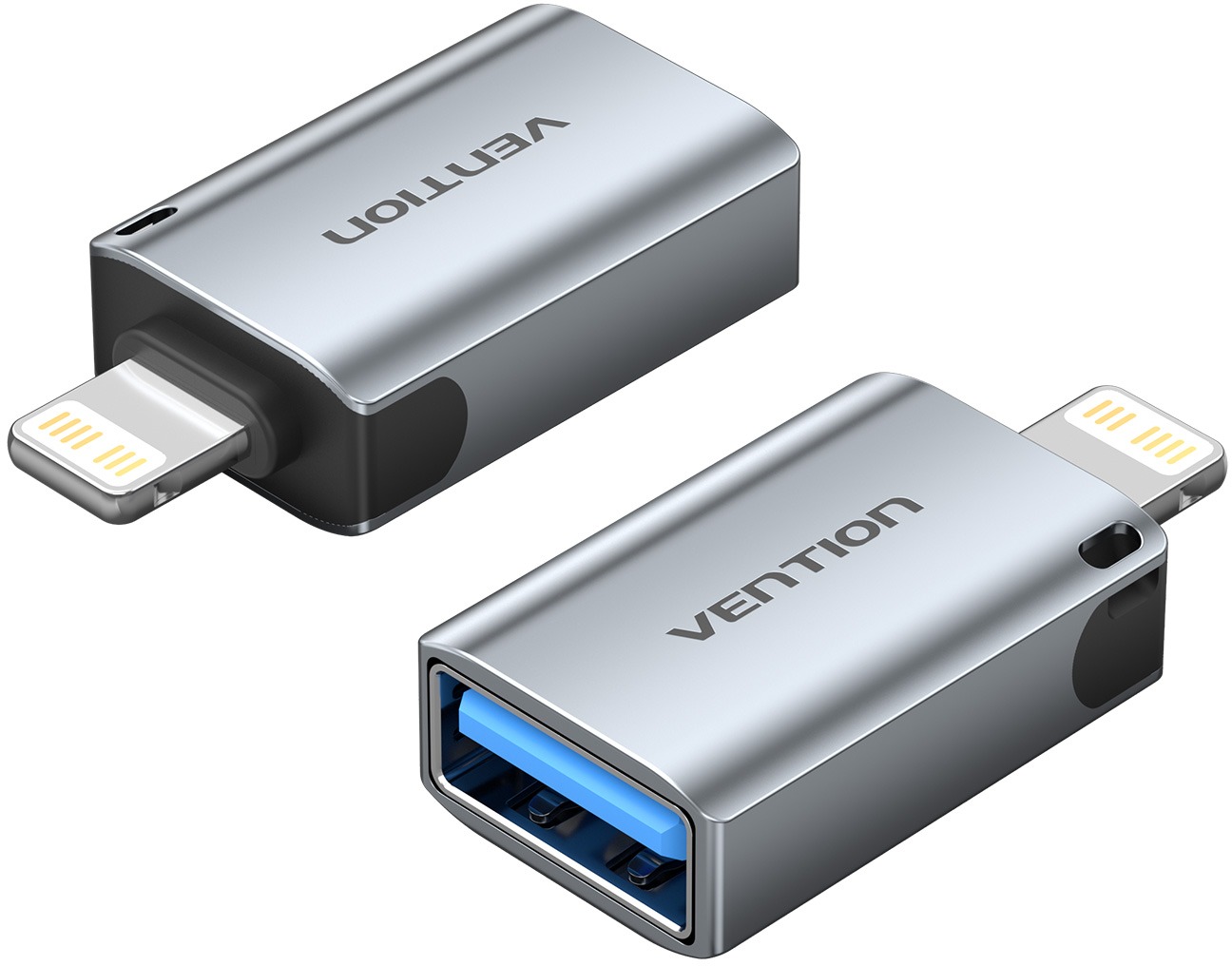 Vention USB-A Female to Lightning Male OTG Adapter Gray Aluminum Alloy Type