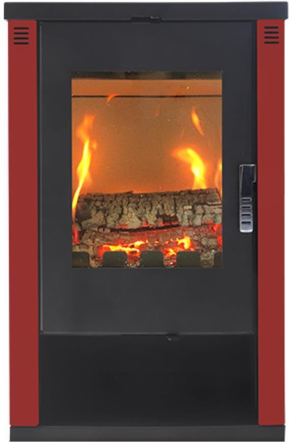 VERSO Lheia, červená, 7 kW, kouřovod 150 mm
