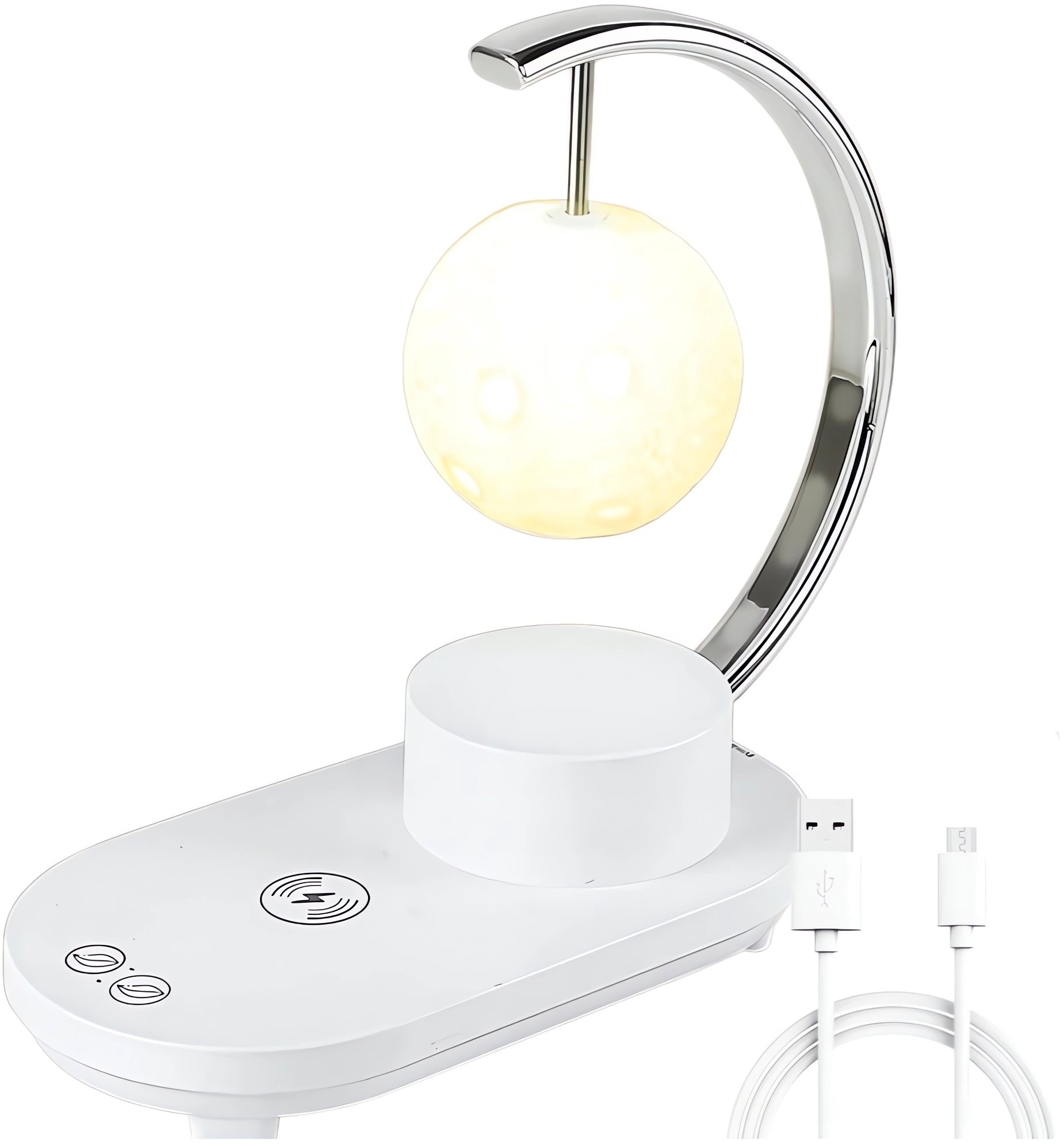 Verk 12368 Měsíc s bluetooth reproduktorem, RGB osvětlením a bezdrátovým nabíjením