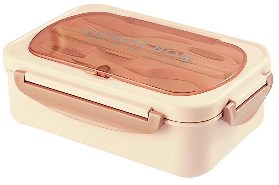 Svačinový box Verk 07270 s příborem 1000 ml, růžový