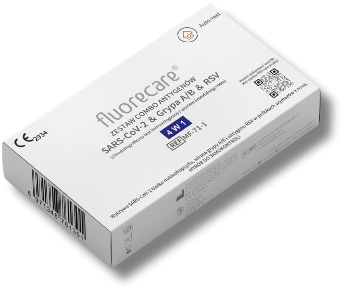 Vesto Antigenní test Fluorecare 4v1 SARS-CoV-2 / chřipka A / B / RSV, rychlotest - 25 ks