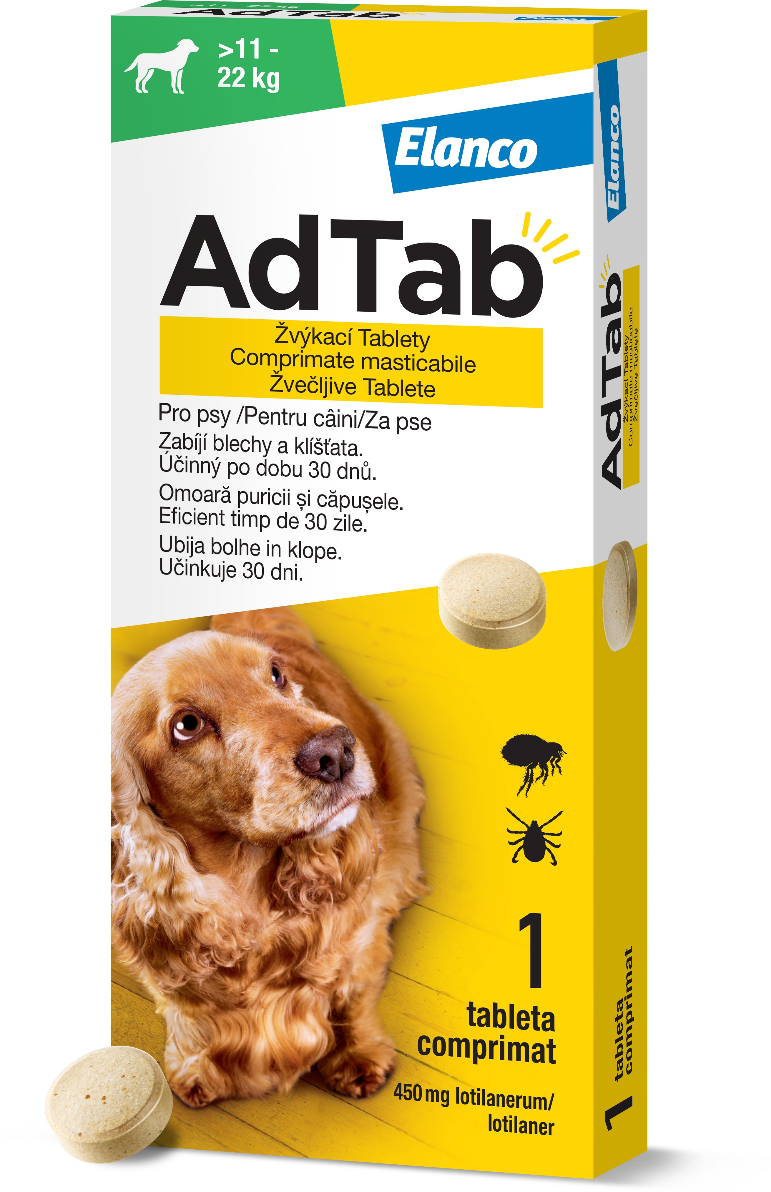 AdTab 450 mg žvýkací tableta pro psy (11–22 kg) 1 ks