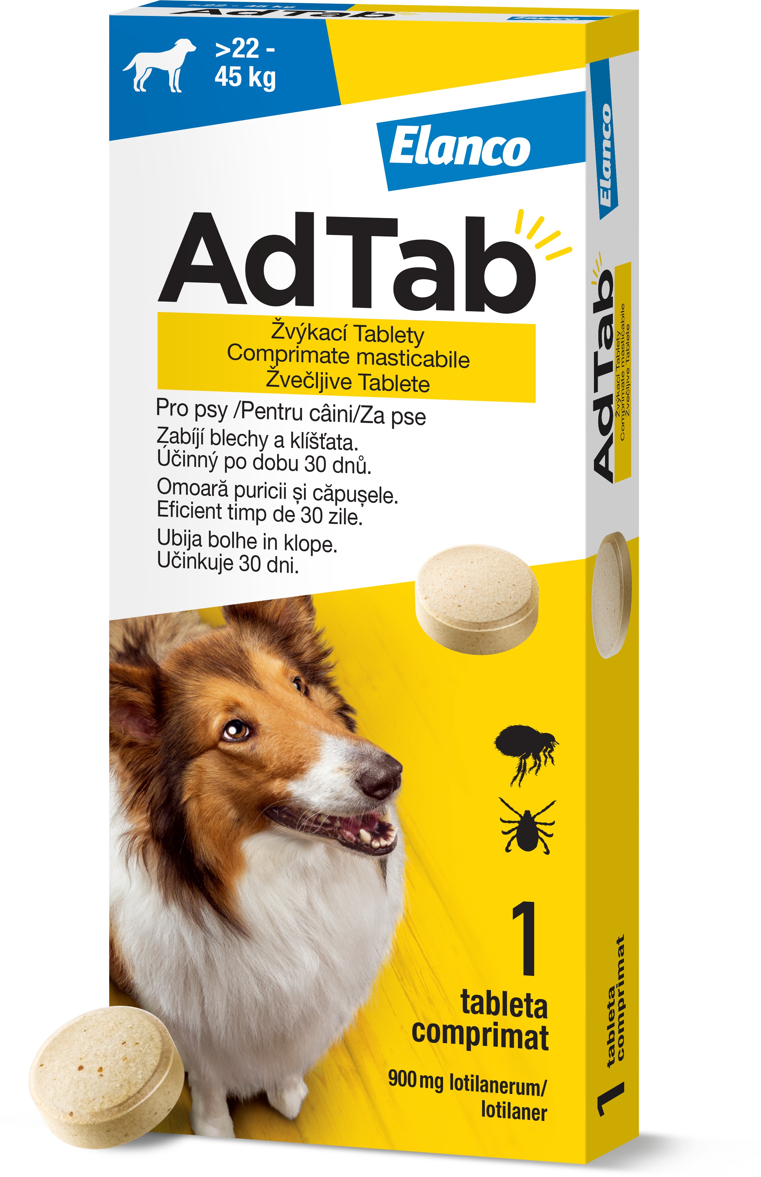 AdTab 900 mg žvýkací tableta pro psy (22–45 kg) 1 ks
