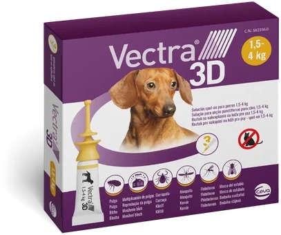 Vectra 3D spot-on pro psy (1,5 - 4 kg) 3 × 0,8 ml