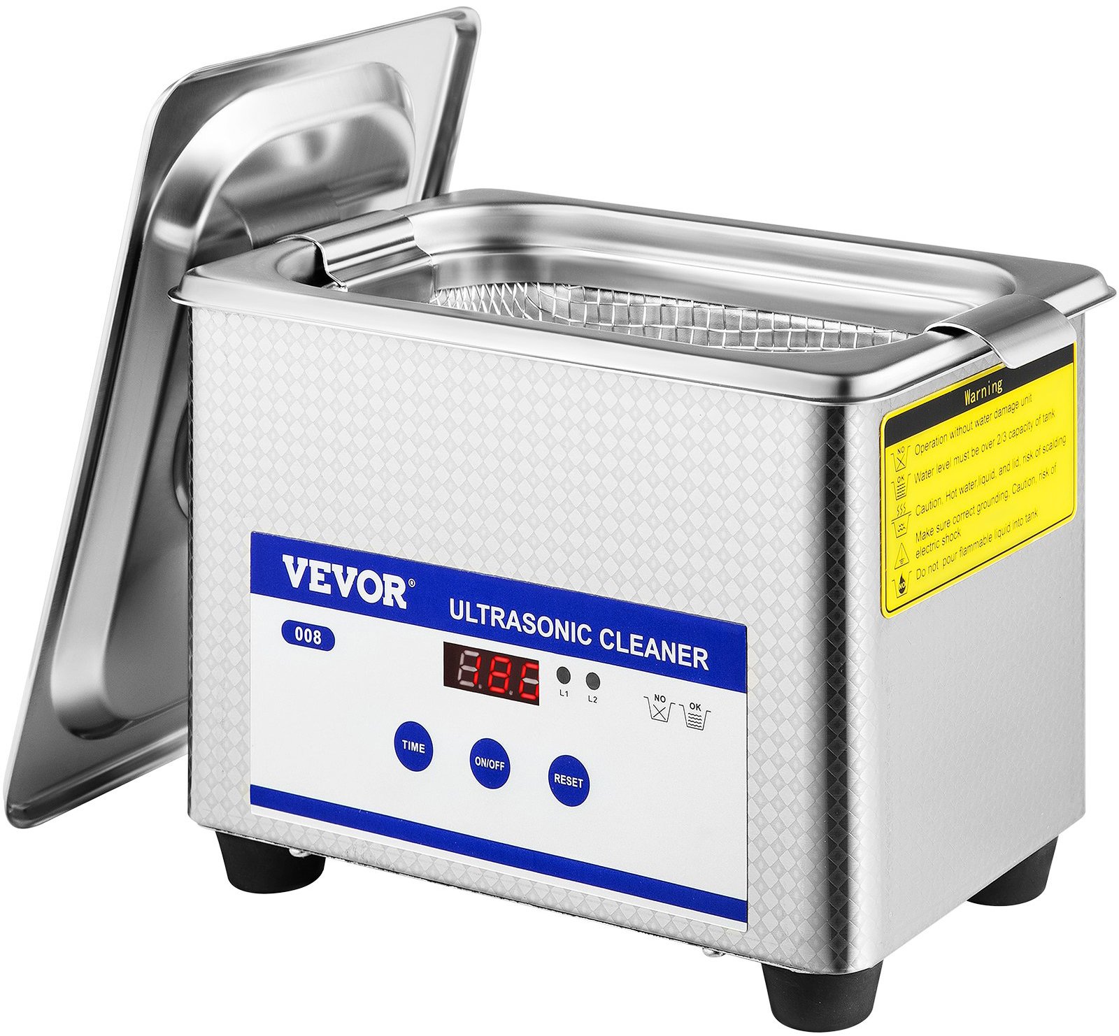 Vevor Ultrazvukový čisticí stroj z nerezové oceli, digitální ohřívač s časovačem 0,8 l / 35 W