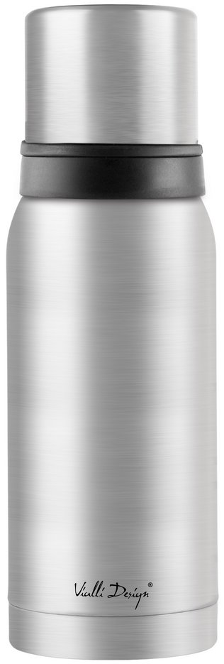 Vialli Design Termoska se dvěma hrnky Fuori 28081, stříbrná, 1 l