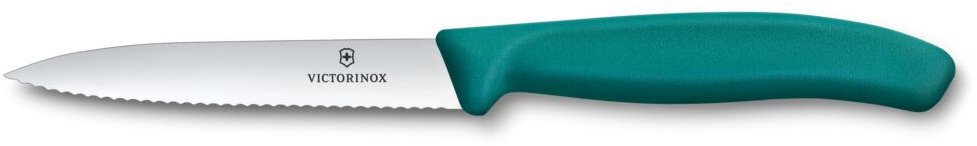 Victorinox Nůž na zeleninu vlnkované ostří Swiss Classic 10 cm zelený