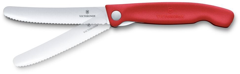 Victorinox Skládací svačinový nůž Swiss Classic, vlnkované ostří červený