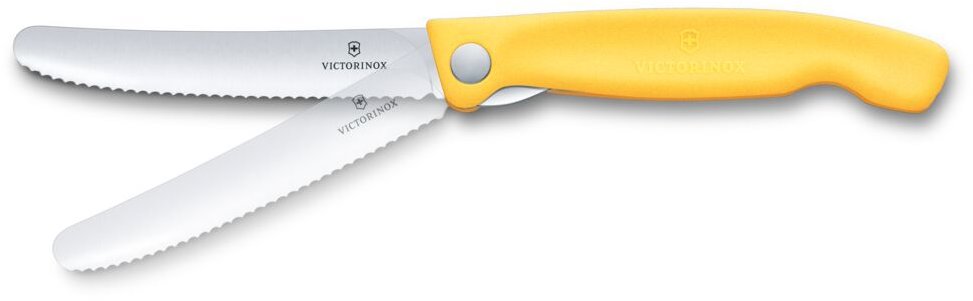 Victorinox Skládací svačinový nůž Swiss Classic, vlnkované ostří žlutý