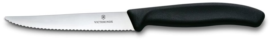 Steakový nůž SWISS CLASSIC 11 cm, vroubkovaný, černá, plast, Victorinox
