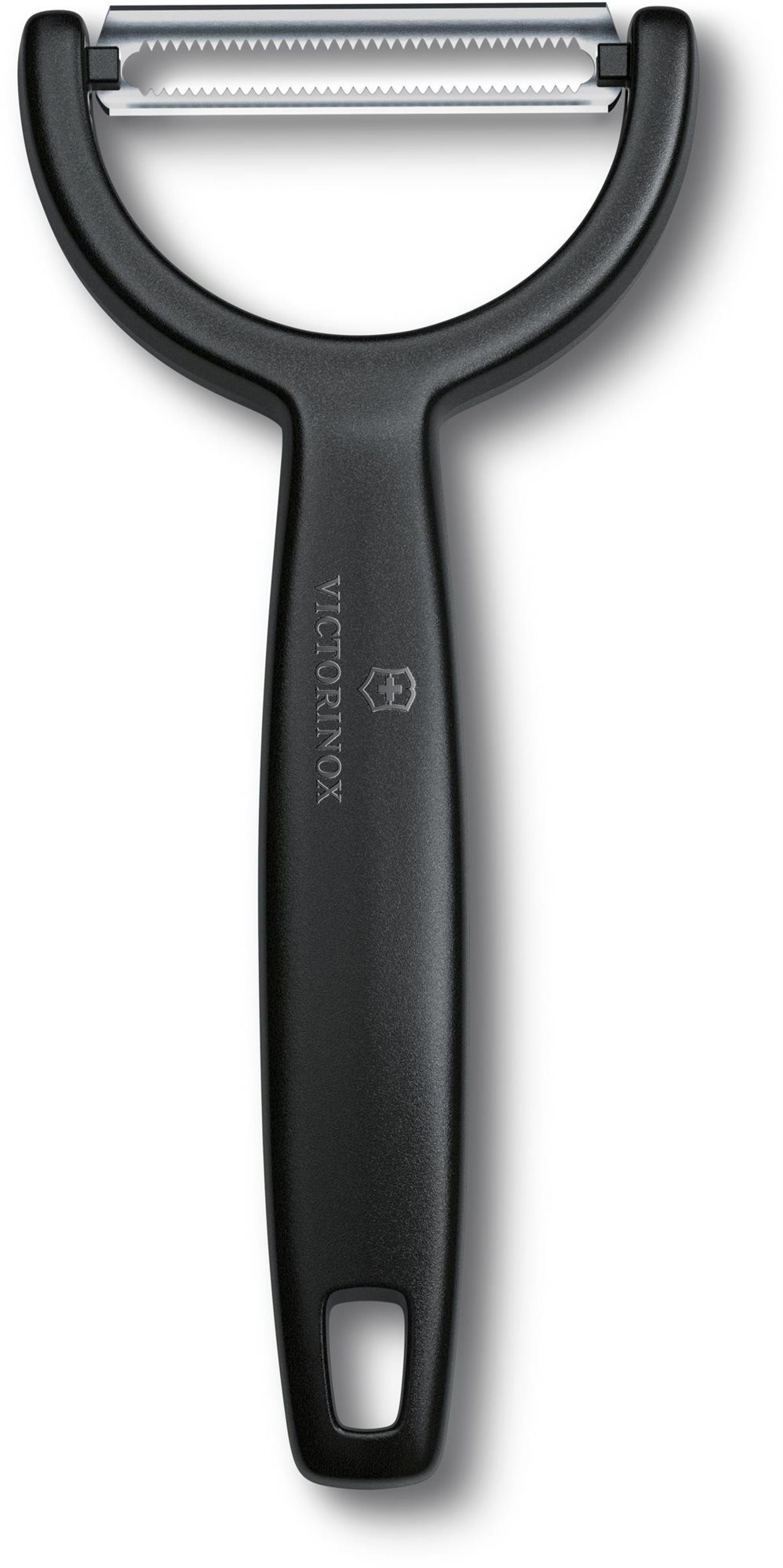 Škrabka na zeleninu YPSO 16 cm, zoubkované ostří, černá, plast, Victorinox