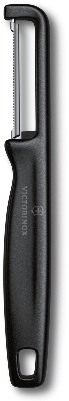 Škrabka na zeleninu IOTA 16 cm, zoubkované ostří, černá, plast, Victorinox