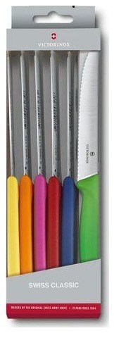 Sada nožů SWISS CLASSIC 11 cm, sada 6 ks, vícebarevná, plast, Victorinox