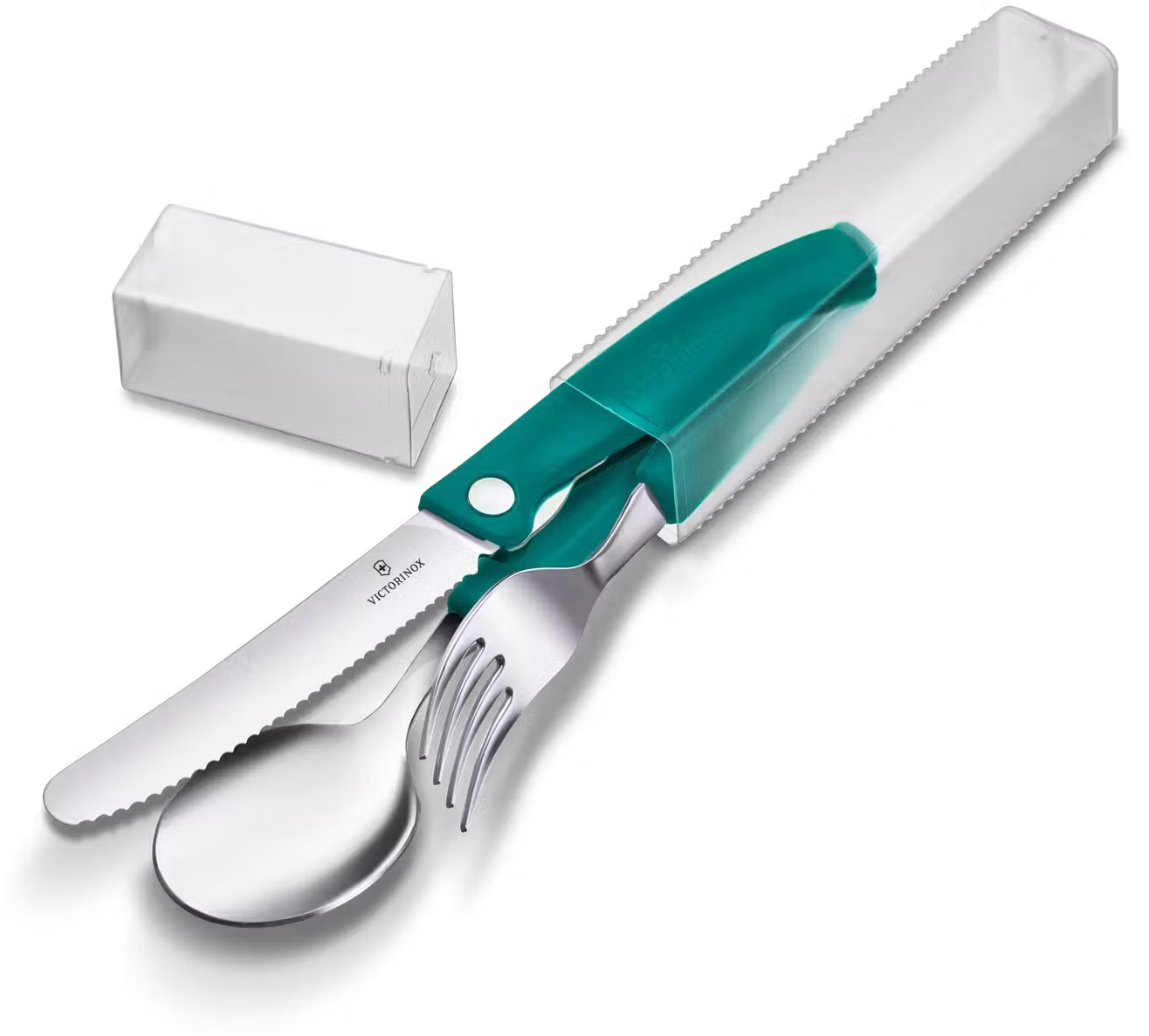 Sada cestovních příborů SWISS CLASSIC, sada 3 ks, zelená, plast, Victorinox